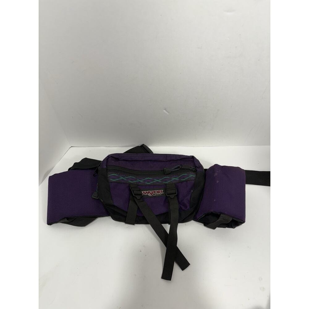 Vintage Jansport Purple Nylon Waist Bag Fanny Pack‎ Dual Bottle Holder Camping